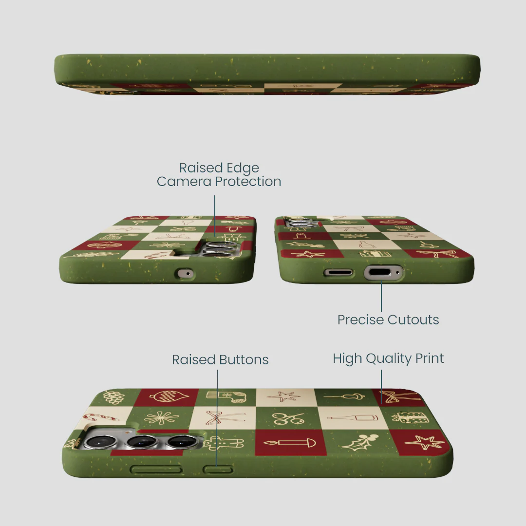 Forest Floor Holiday Squares Samsung Galaxy S25+(Plus) Case - Image 3