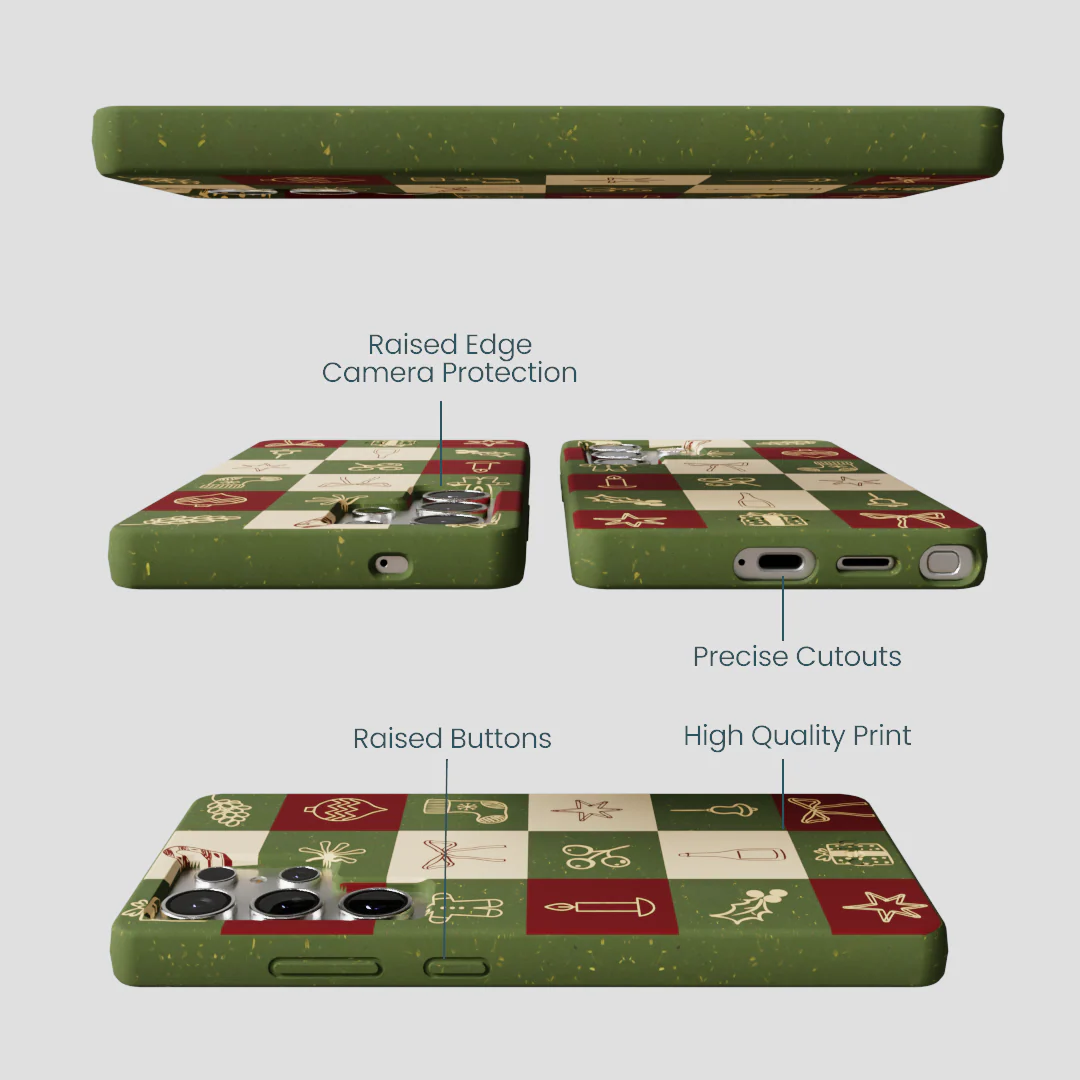 Forest Floor Holiday Squares Samsung Galaxy S25 Ultra Case - Image 3