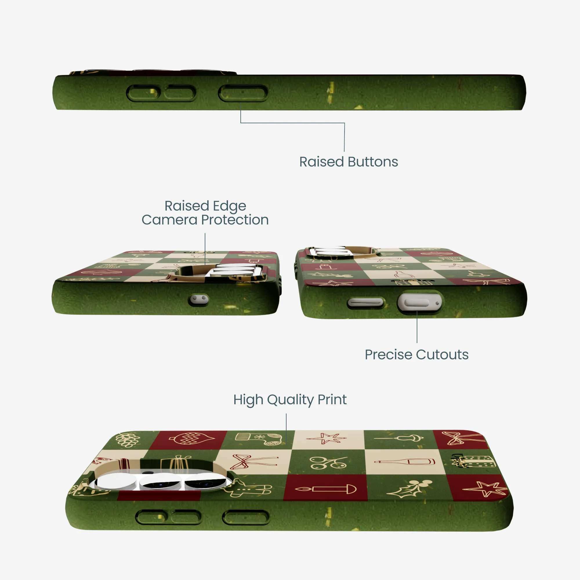 Forest Floor Holiday Squares Samsung Galaxy S26 Case - Image 3