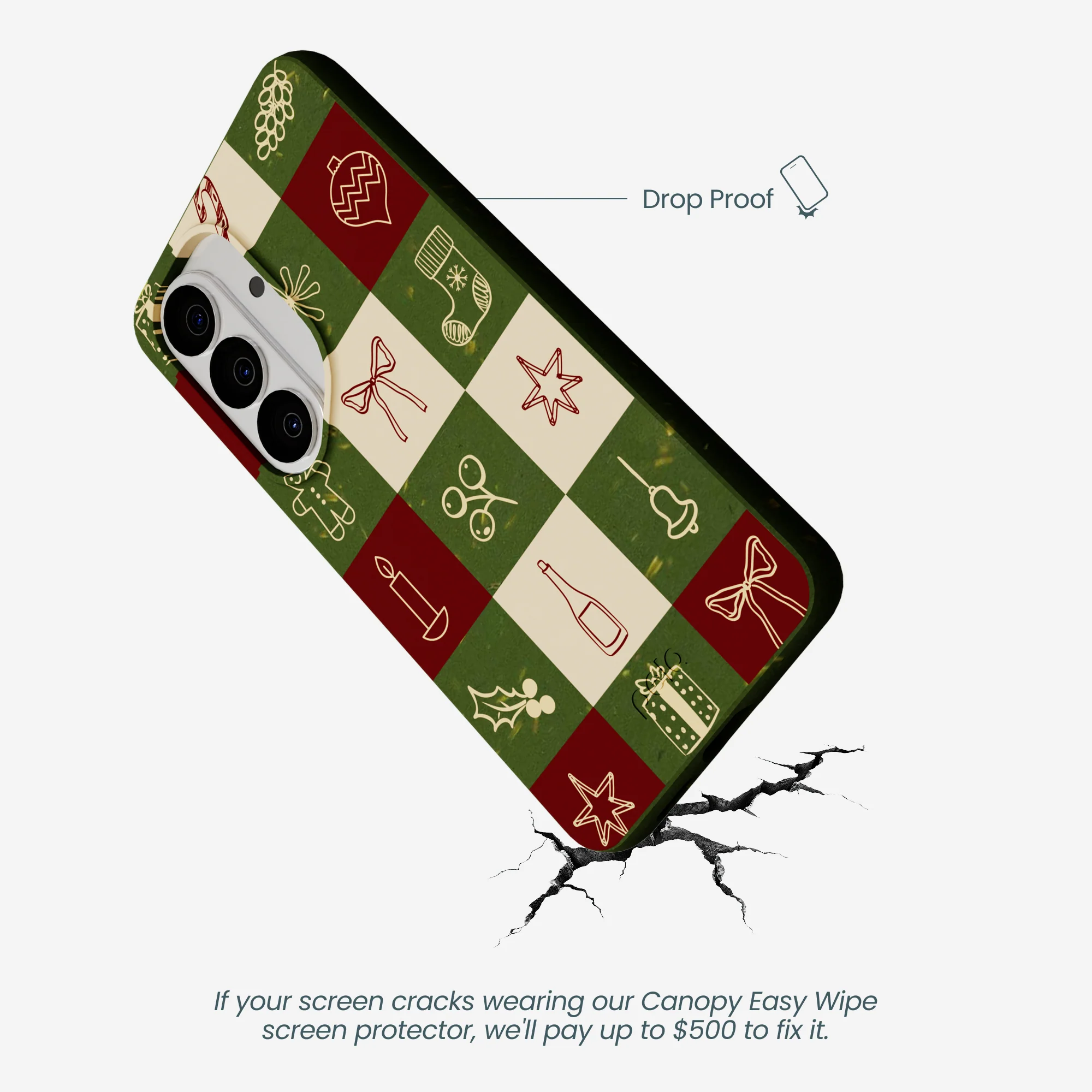 Forest Floor Holiday Squares Samsung Galaxy S26 Case - Image 5