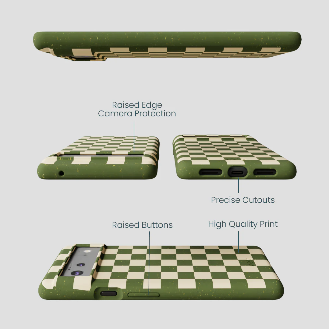 Forest Floor Matcha Check Google Pixel 6a Case - Image 3