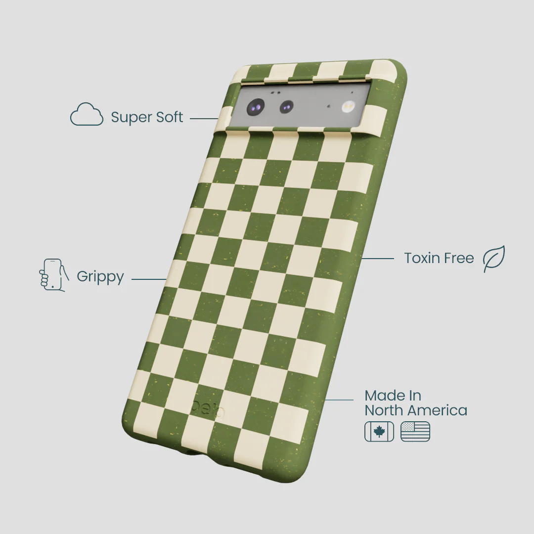 Forest Floor Matcha Check Google Pixel 6a Case - Image 4