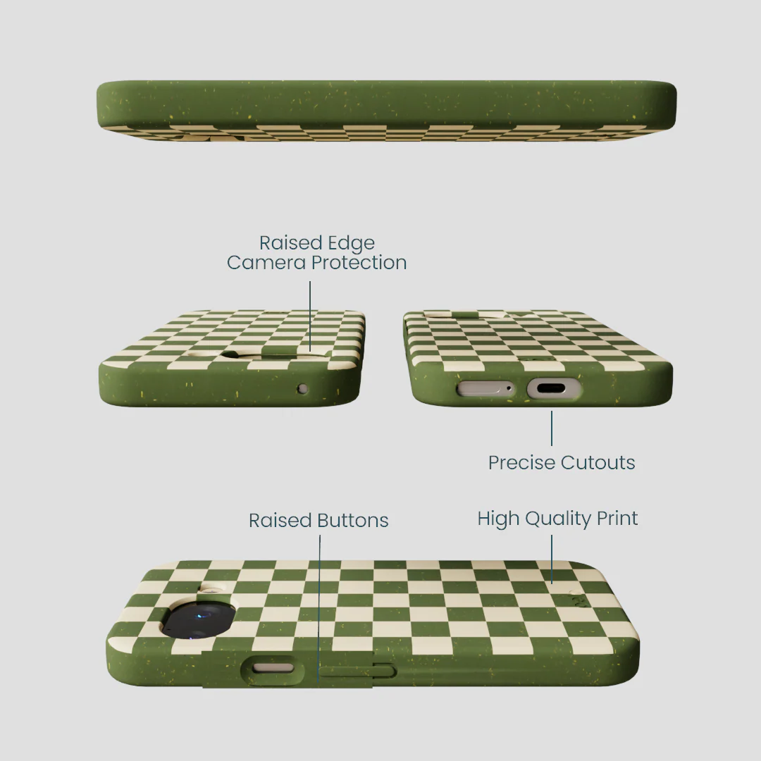 Forest Floor Matcha Check Google Pixel 9a Case - Image 3