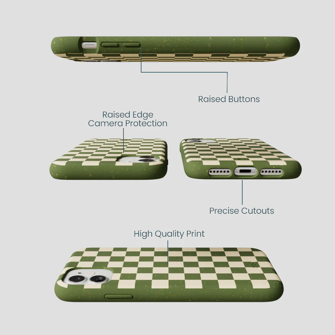 Forest Floor Matcha Check iPhone 11 Case - Image 3