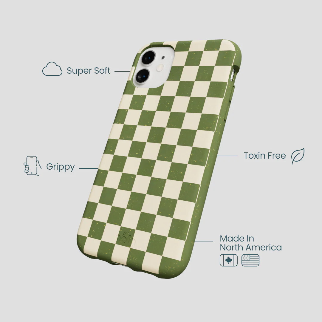 Forest Floor Matcha Check iPhone 11 Case - Image 4