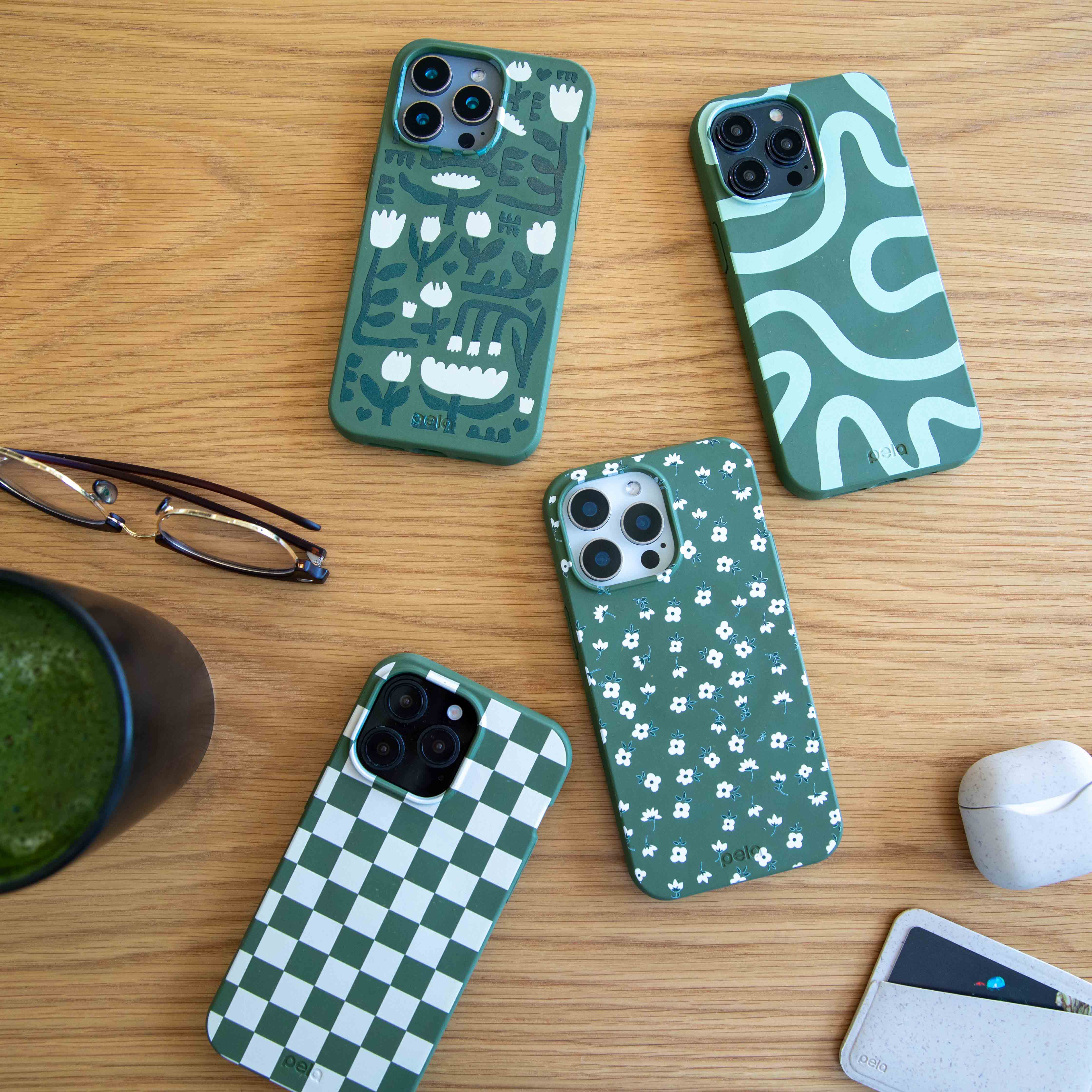 Forest Floor Matcha Check iPhone 12 Mini Case - Image 6