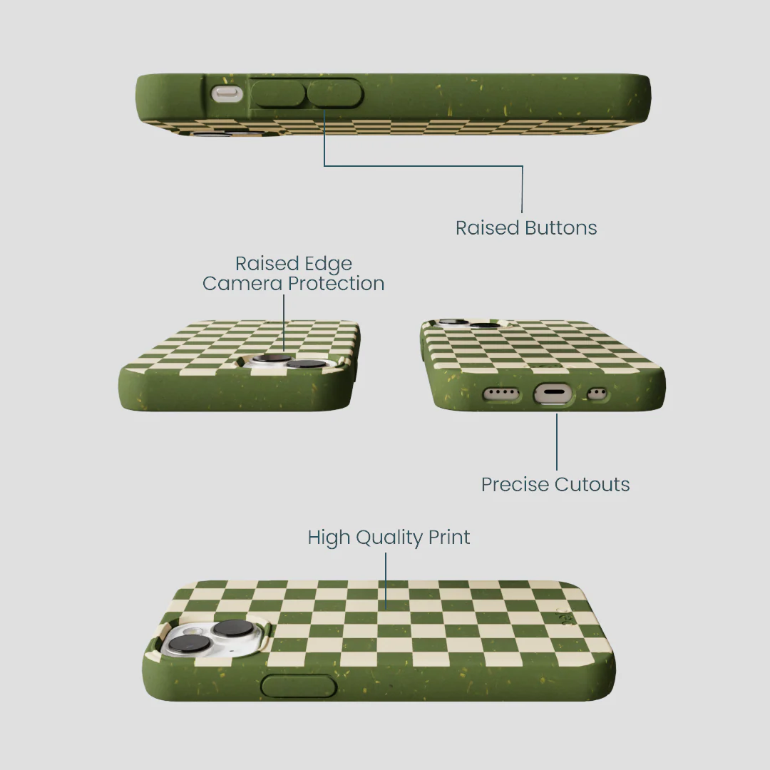 Forest Floor Matcha Check iPhone 13 Mini Case - Image 3