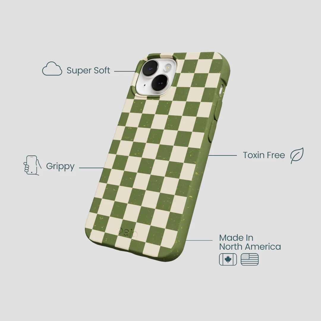 Forest Floor Matcha Check iPhone 13 Mini Case - Image 4