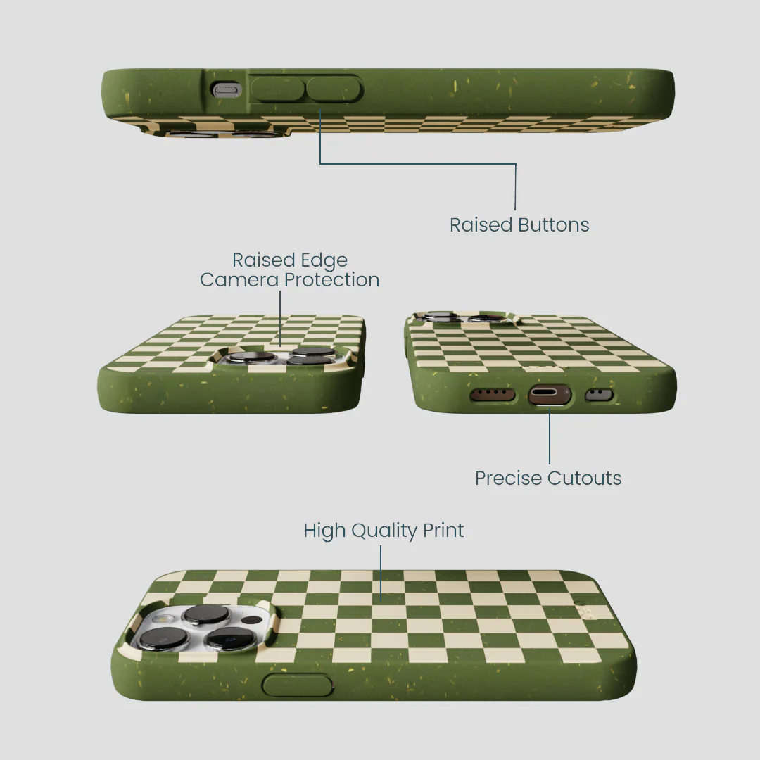 Forest Floor Matcha Check iPhone 13 Pro Case - Image 3