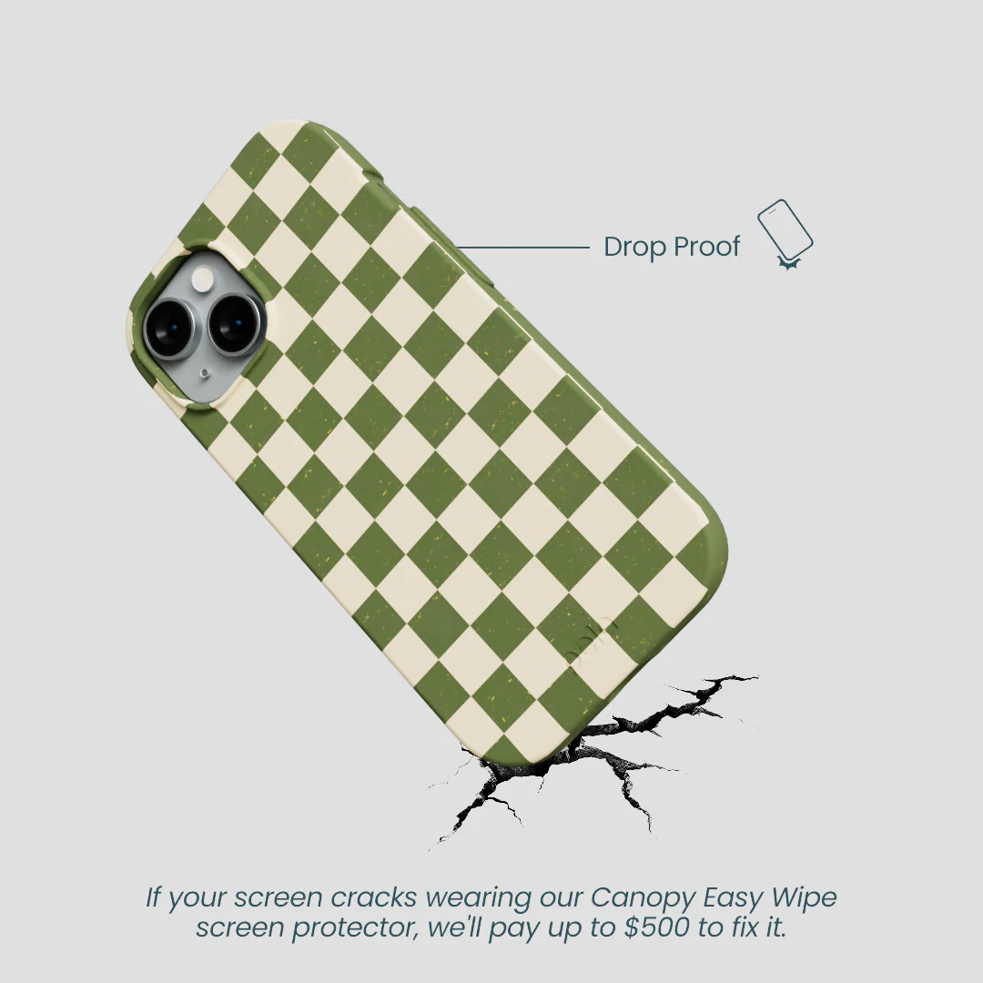 Forest Floor Matcha Check iPhone 14 Case - Image 5