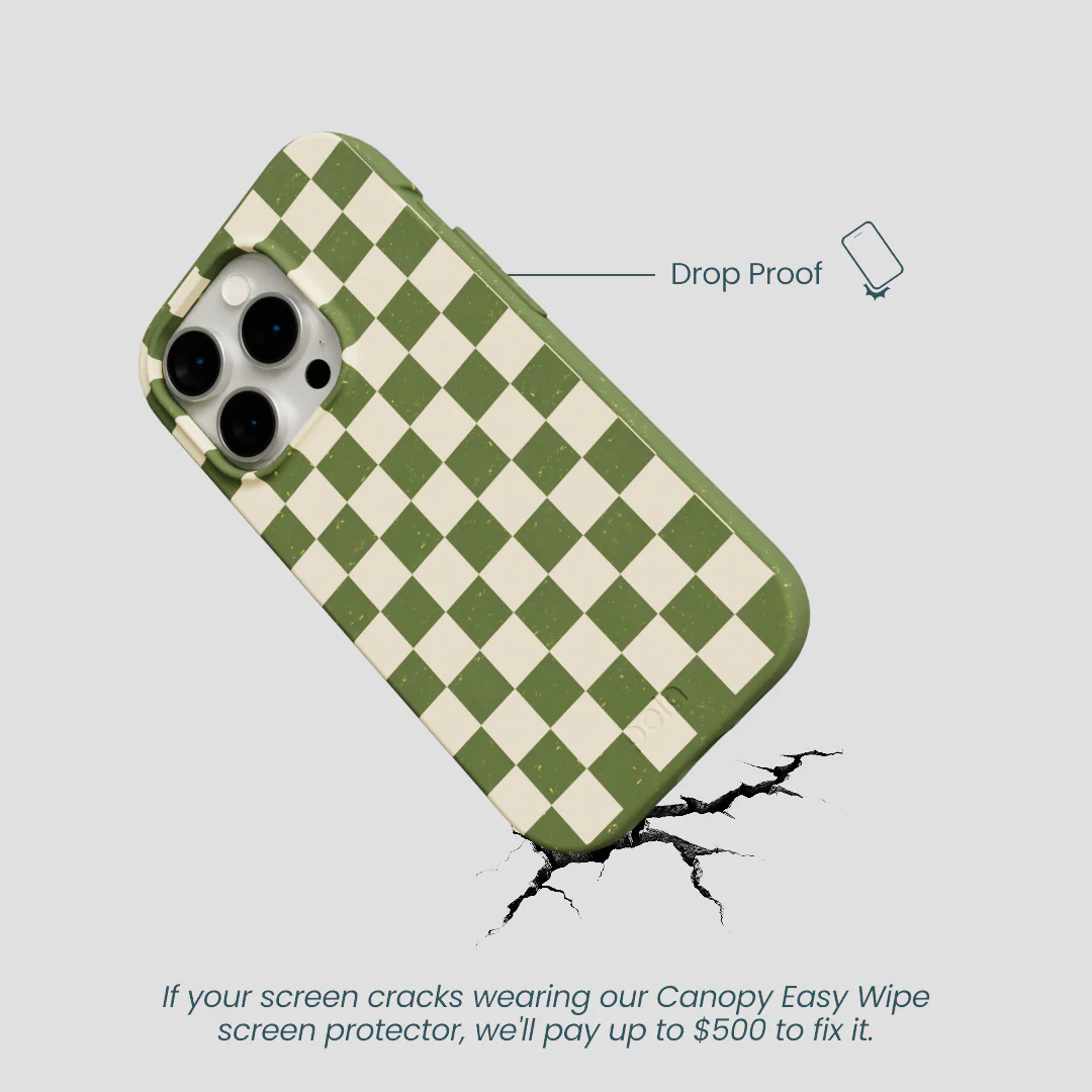 Forest Floor Matcha Check iPhone 14 Pro Case - Image 5