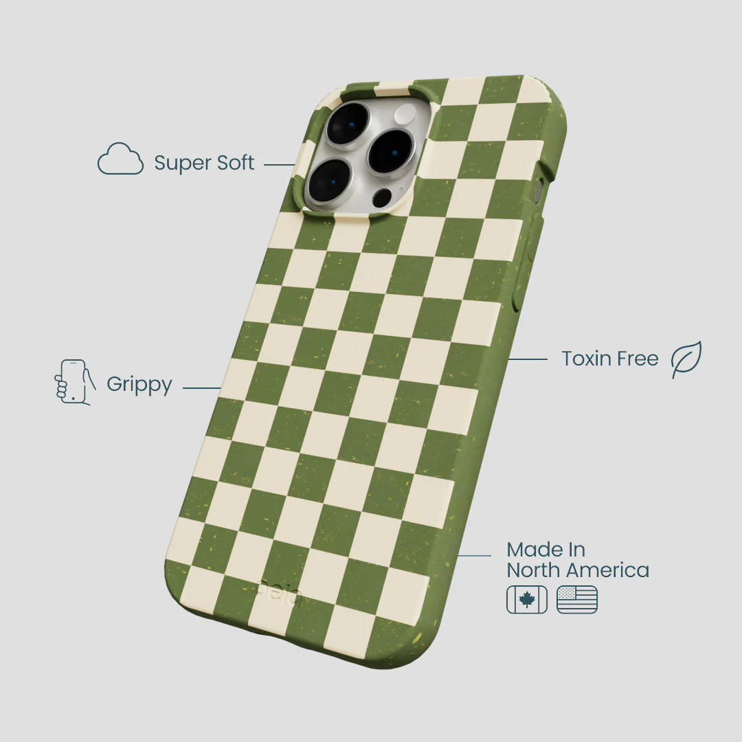 Forest Floor Matcha Check iPhone 14 Pro Max Case - Image 4