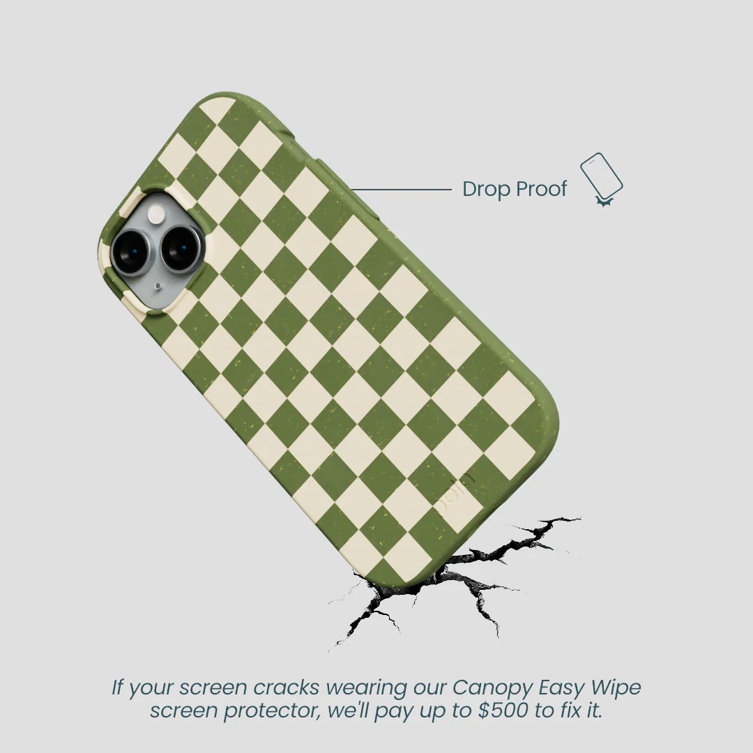 Forest Floor Matcha Check iPhone 15 Case - Image 5