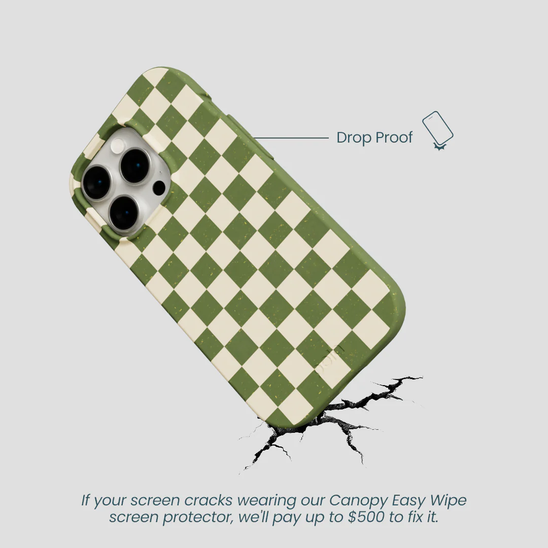 Forest Floor Matcha Check iPhone 15 Pro Case - Image 5