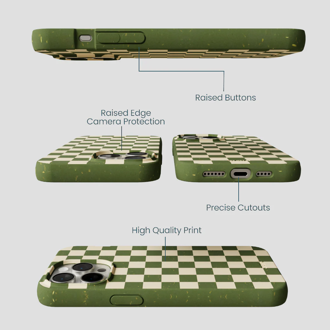 Forest Floor Matcha Check iPhone 15 Pro Max Case - Image 3