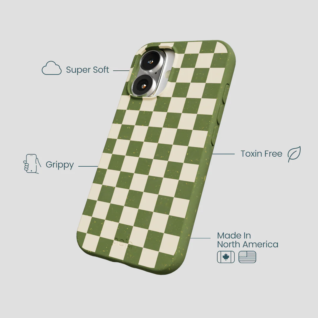 Forest Floor Matcha Check iPhone 16 Case - Image 4