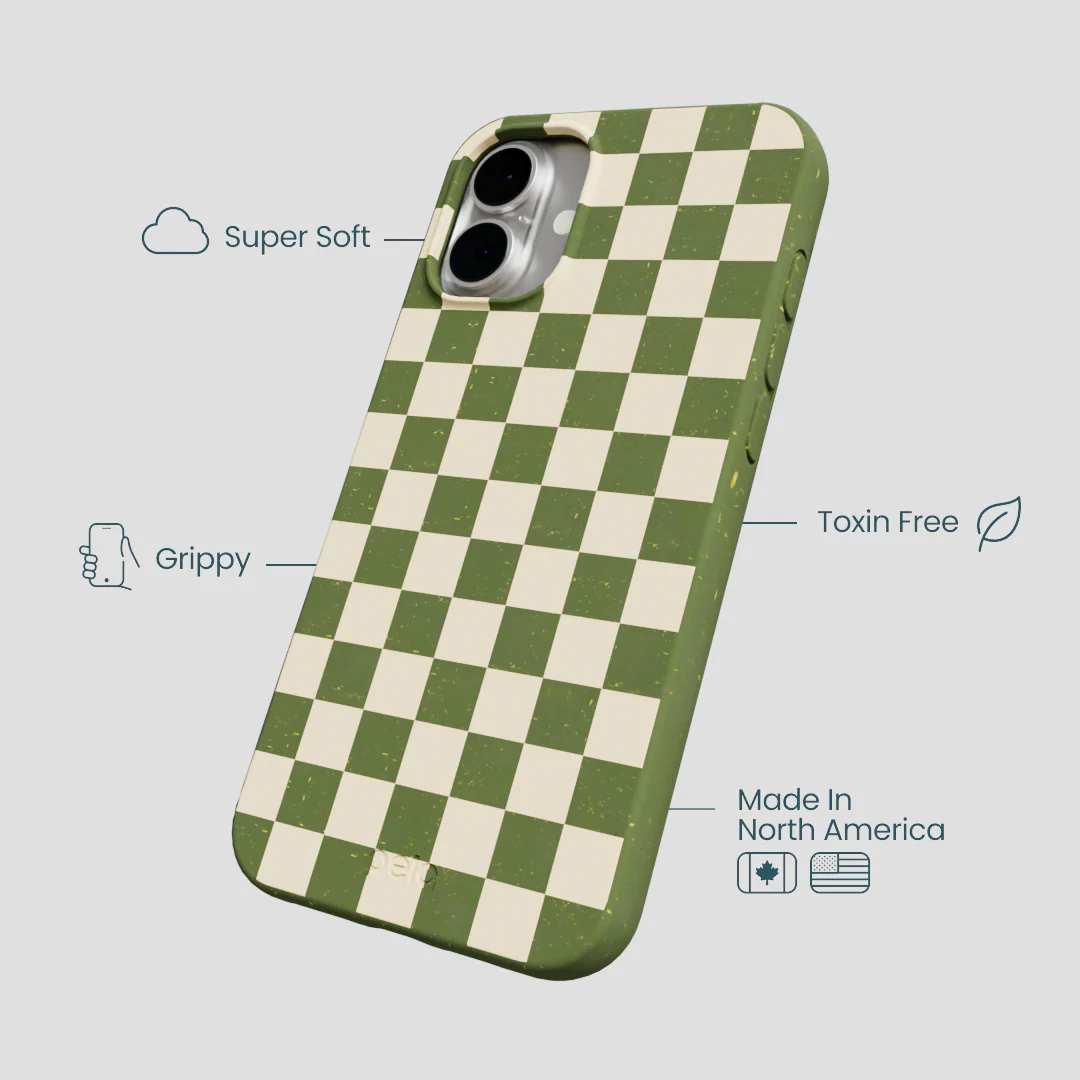 Forest Floor Matcha Check iPhone 16 Plus Case - Image 4