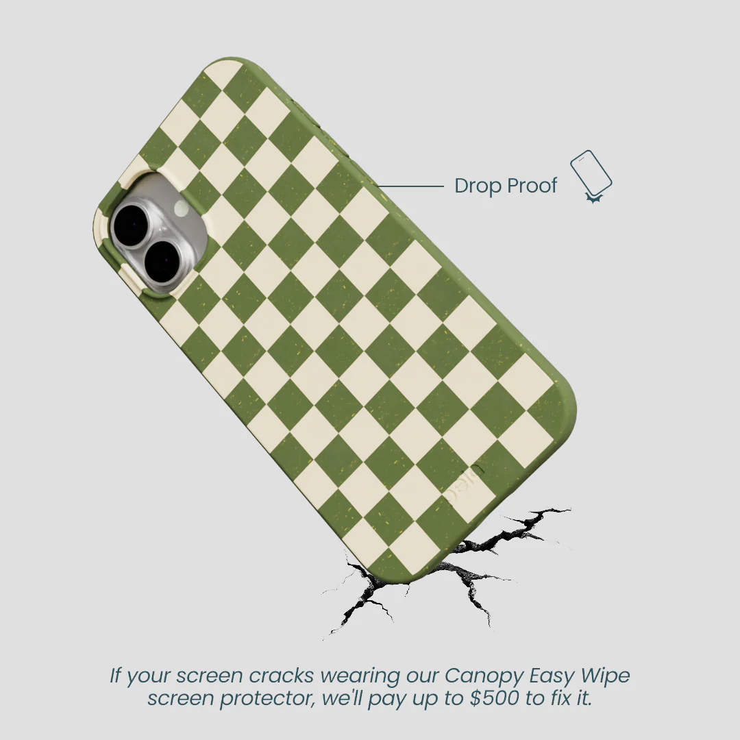 Forest Floor Matcha Check iPhone 16 Plus Case - Image 5