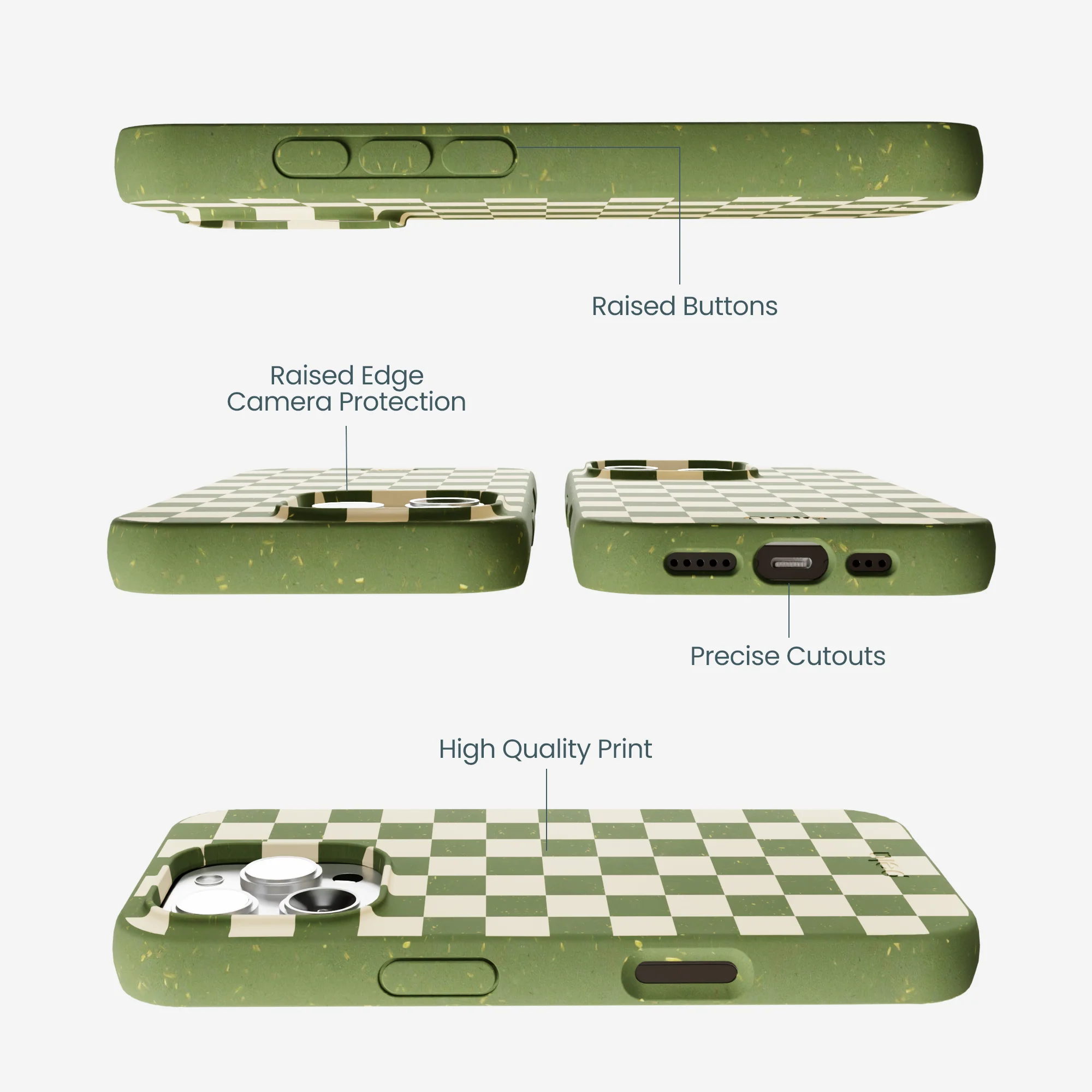 Forest Floor Matcha Check iPhone 16 Pro Max Case - Image 3