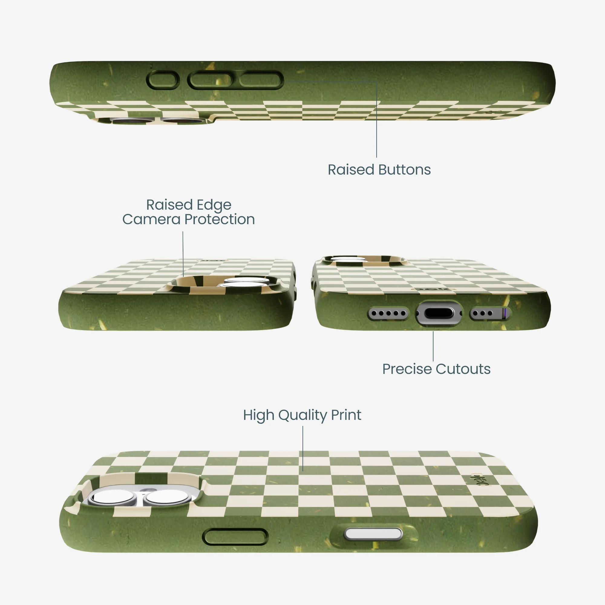 Forest Floor Matcha Check iPhone 17 Case - Image 3