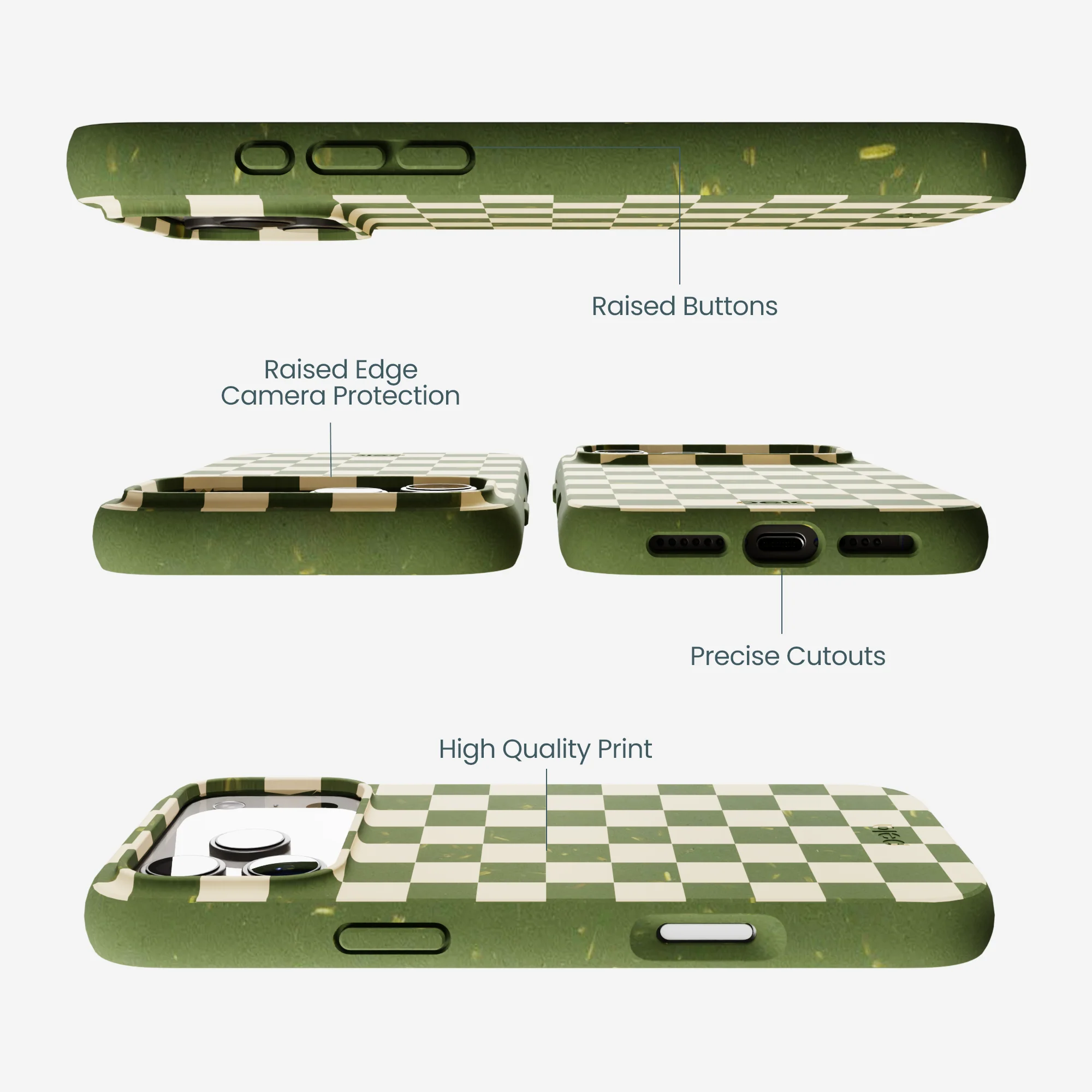 Forest Floor Matcha Check iPhone 17 Pro Max Case - Image 3