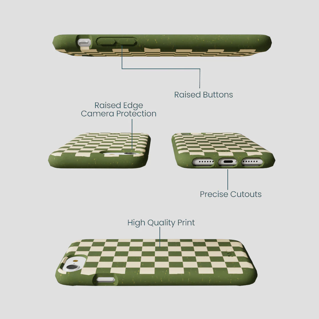 Forest Floor Matcha Check iPhone 6/6s/7/8/SE Case - Image 3