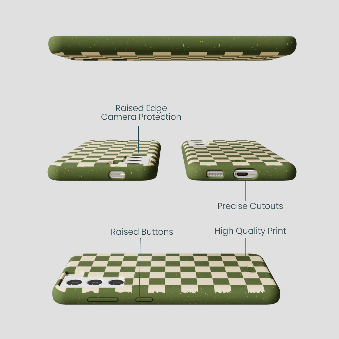 Forest Floor Matcha Check Samsung Galaxy S21 Case - Image 3