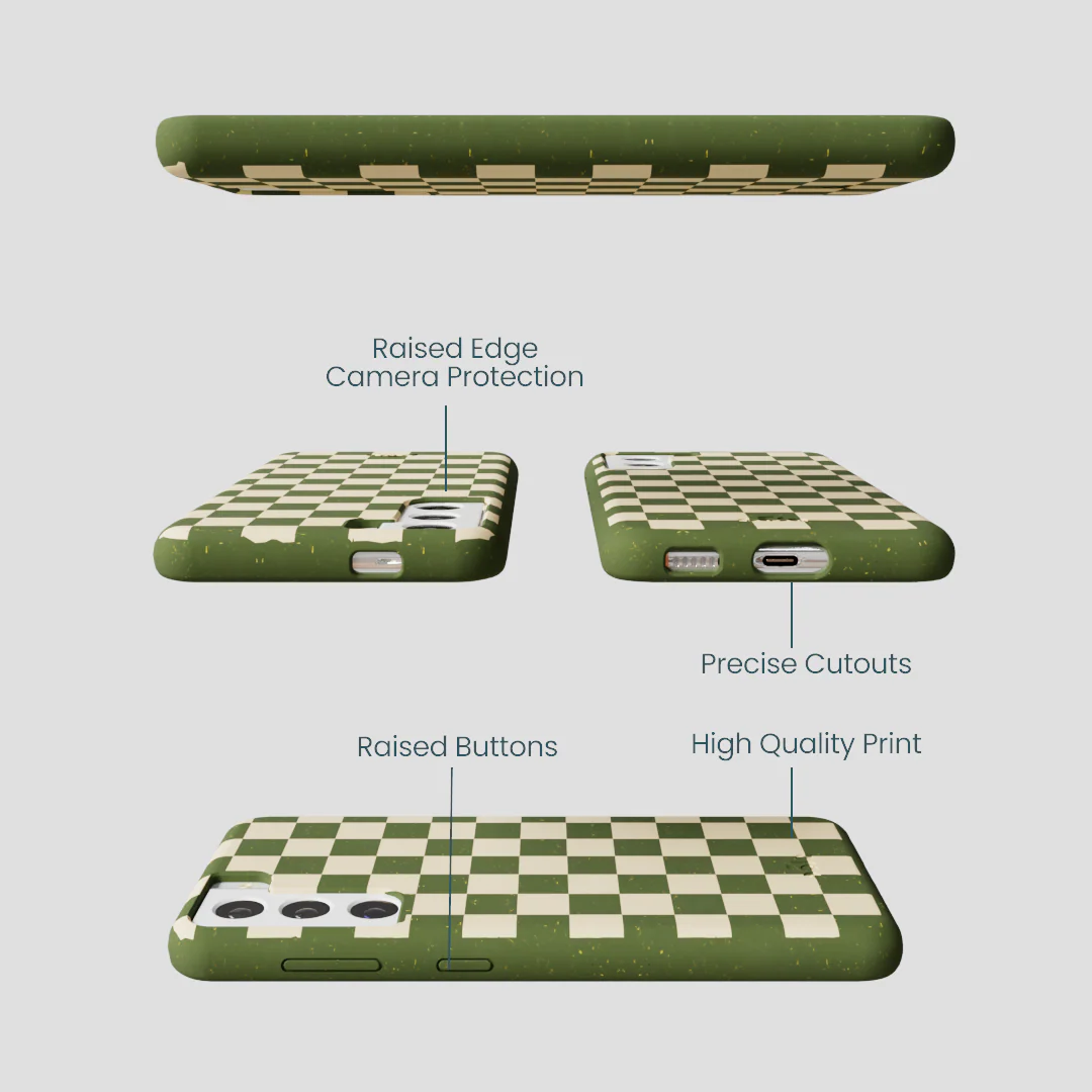 Forest Floor Matcha Check Samsung Galaxy S22 Case - Image 3