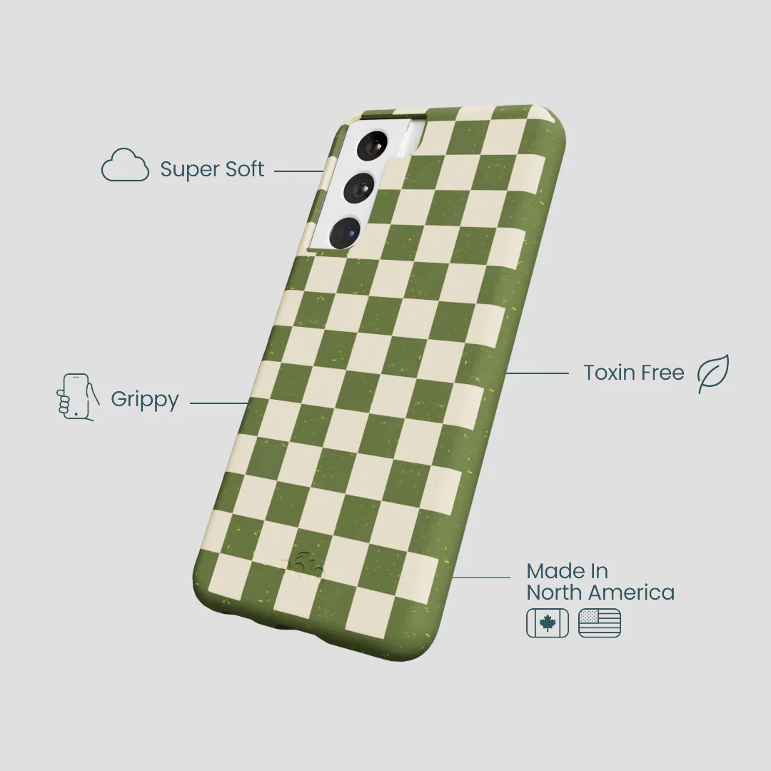 Forest Floor Matcha Check Samsung Galaxy S22 Case - Image 4