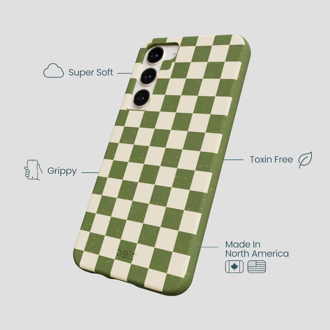 Forest Floor Matcha Check Samsung Galaxy S24+(Plus) Case - Image 4