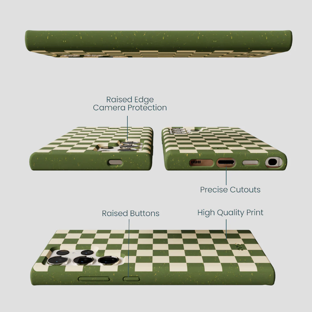 Forest Floor Matcha Check Samsung Galaxy S24 Ultra Case - Image 3