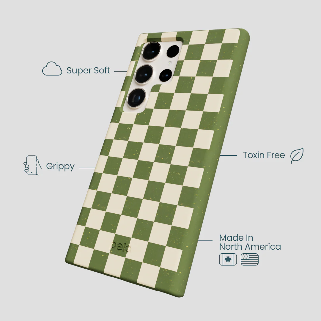 Forest Floor Matcha Check Samsung Galaxy S24 Ultra Case - Image 4