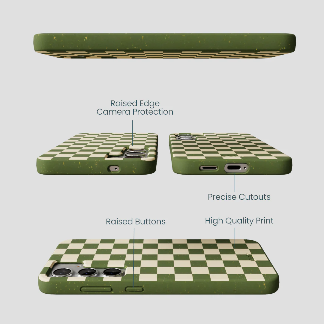 Forest Floor Matcha Check Samsung Galaxy S25+(Plus) Case - Image 3