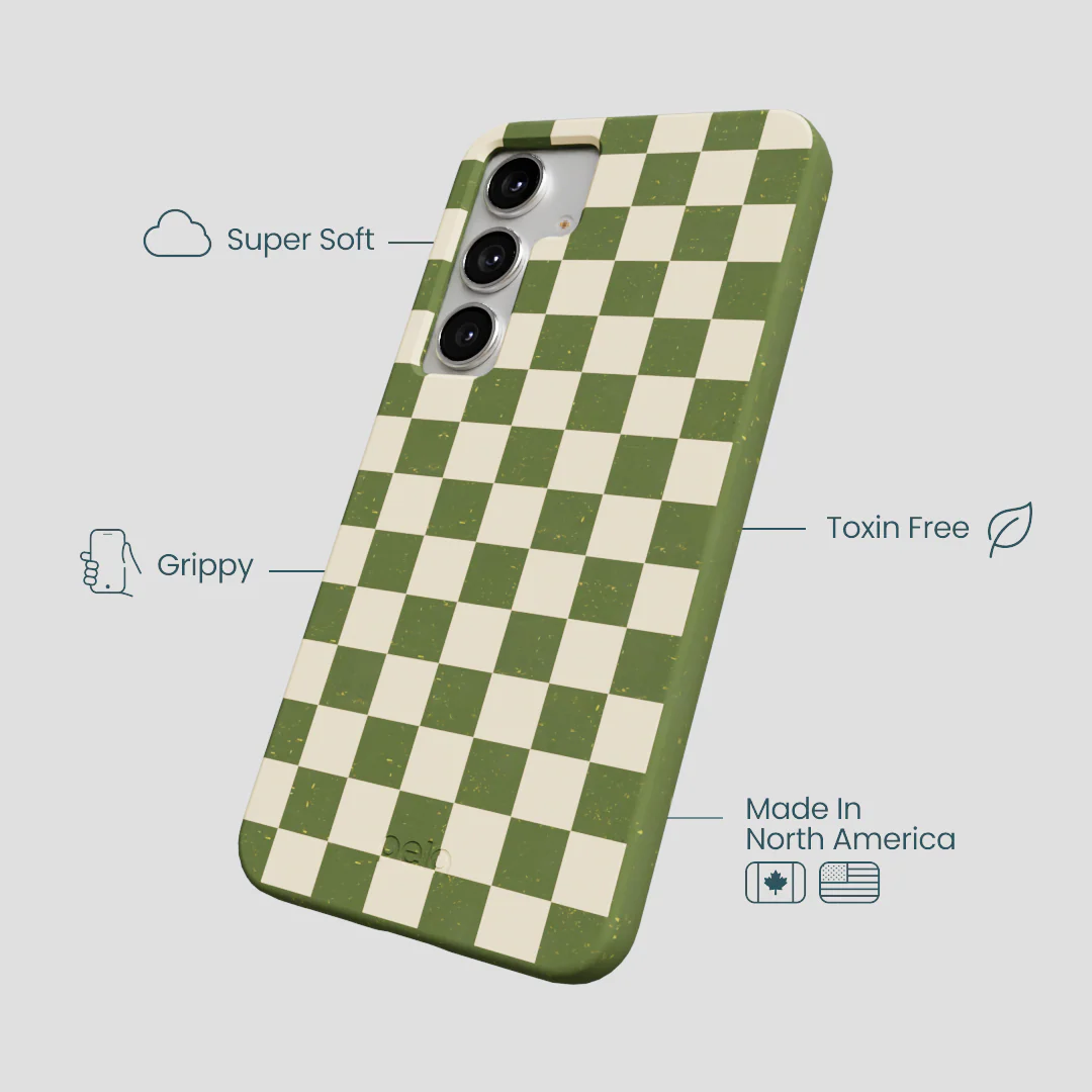 Forest Floor Matcha Check Samsung Galaxy S25+(Plus) Case - Image 4