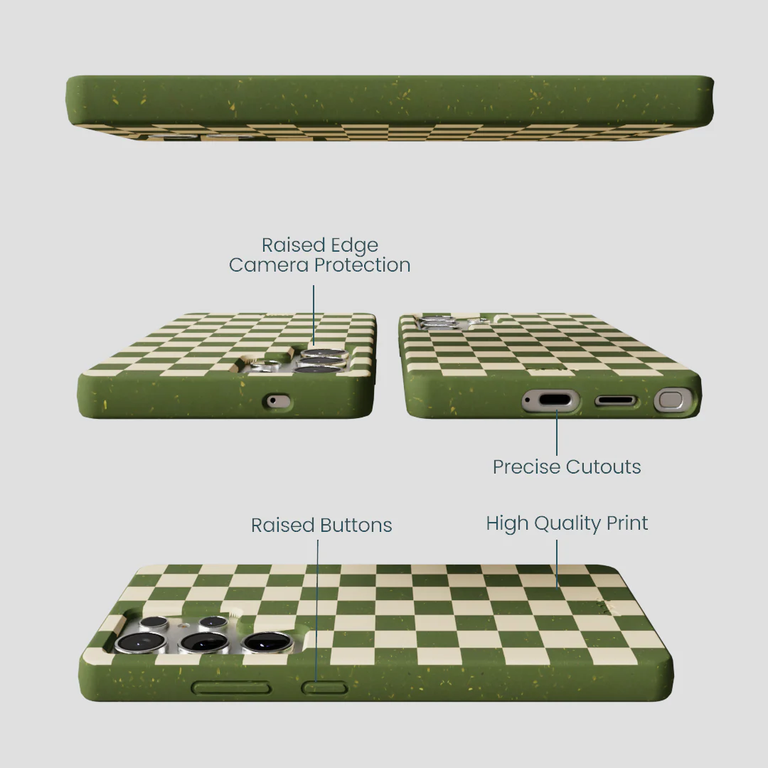 Forest Floor Matcha Check Samsung Galaxy S25 Ultra Case - Image 3