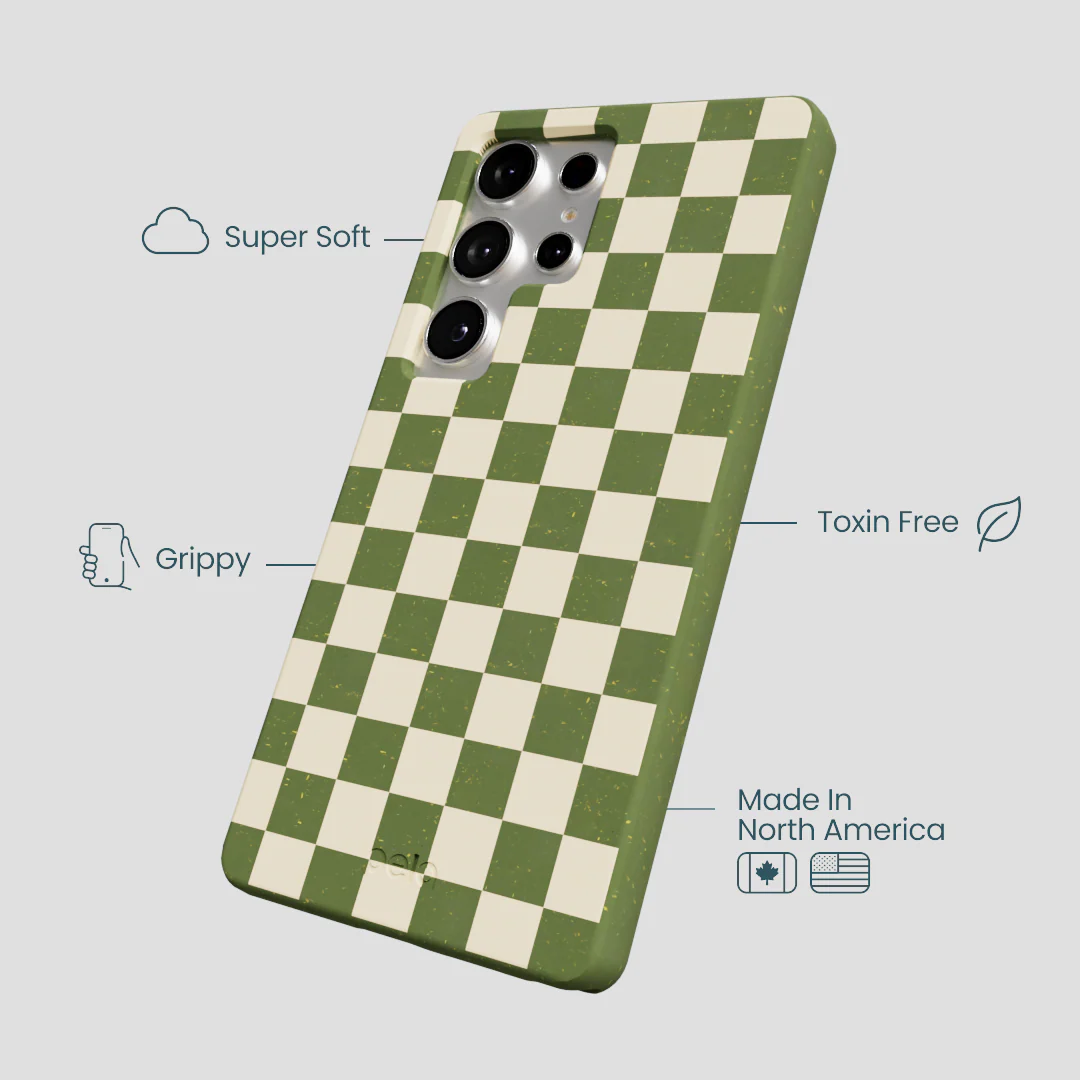 Forest Floor Matcha Check Samsung Galaxy S25 Ultra Case - Image 4