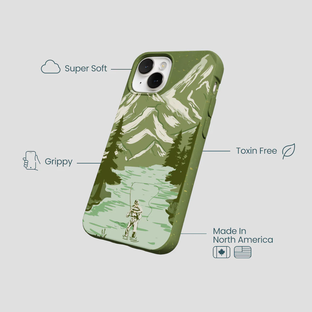 Forest Floor Morning Fishing iPhone 13 Mini Case - Image 4