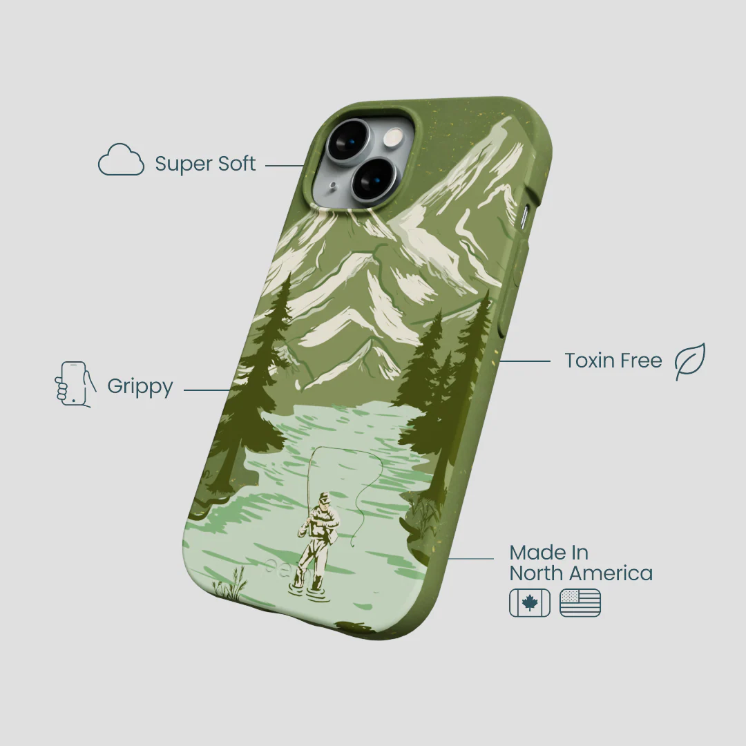 Forest Floor Morning Fishing iPhone 14 Case - Image 4