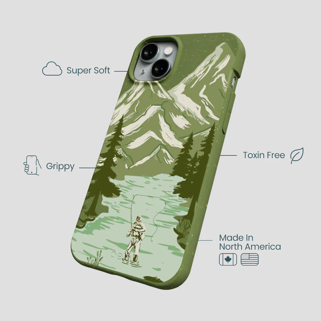 Forest Floor Morning Fishing iPhone 14 Plus Case - Image 4