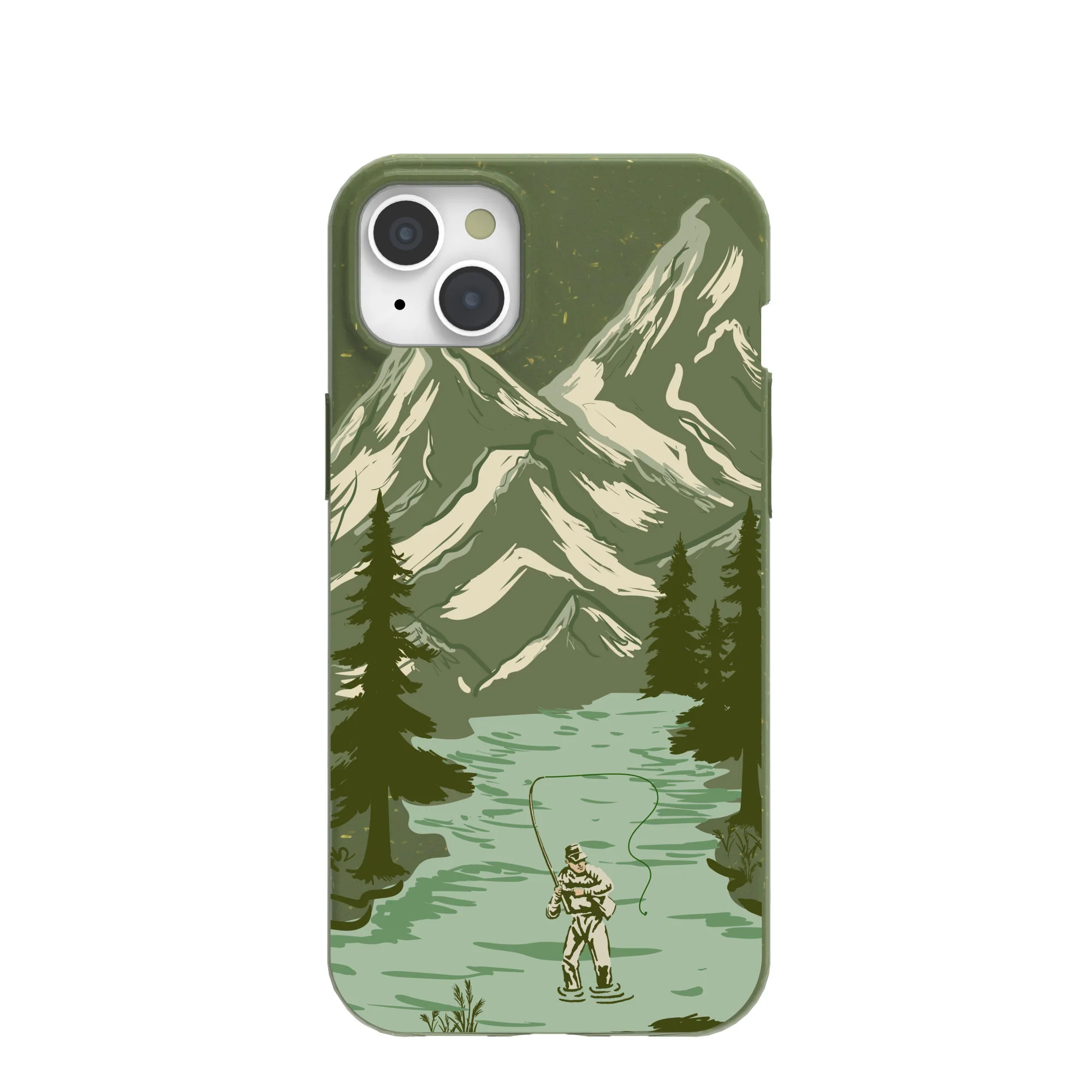 Forest Floor Morning Fishing iPhone 15 Plus Case