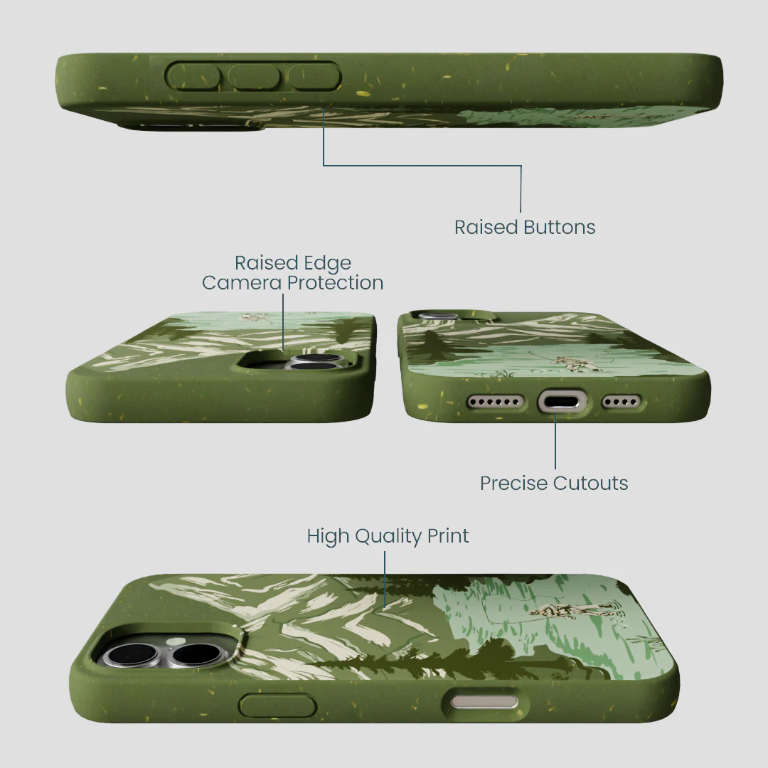Forest Floor Morning Fishing iPhone 16 Plus Case - Image 3