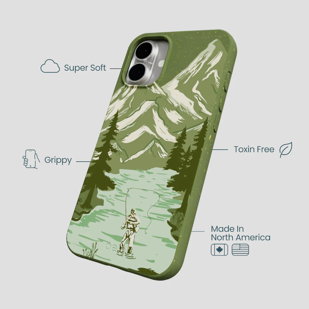 Forest Floor Morning Fishing iPhone 16 Plus Case - Image 4