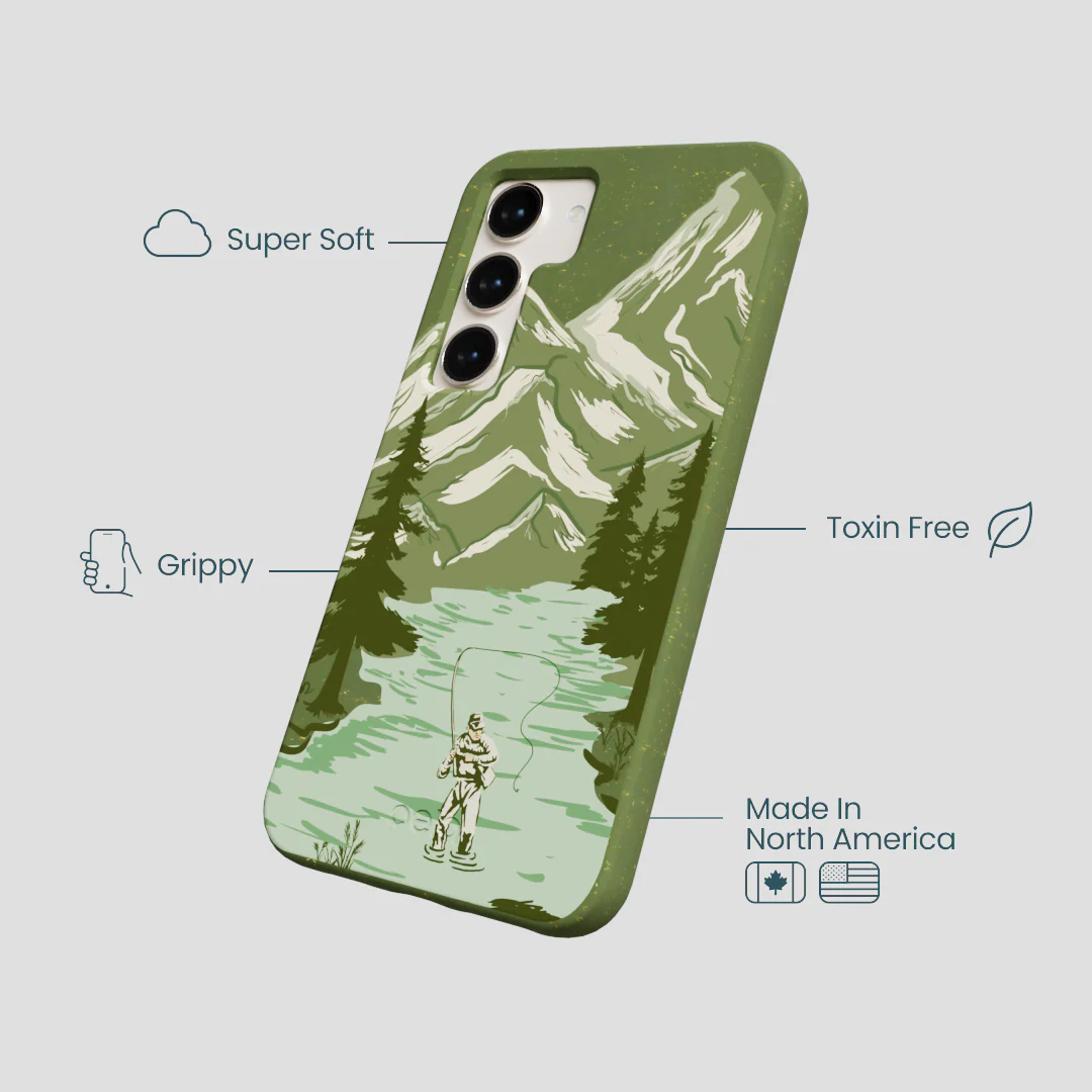 Forest Floor Morning Fishing Samsung Galaxy S24 Case - Image 4