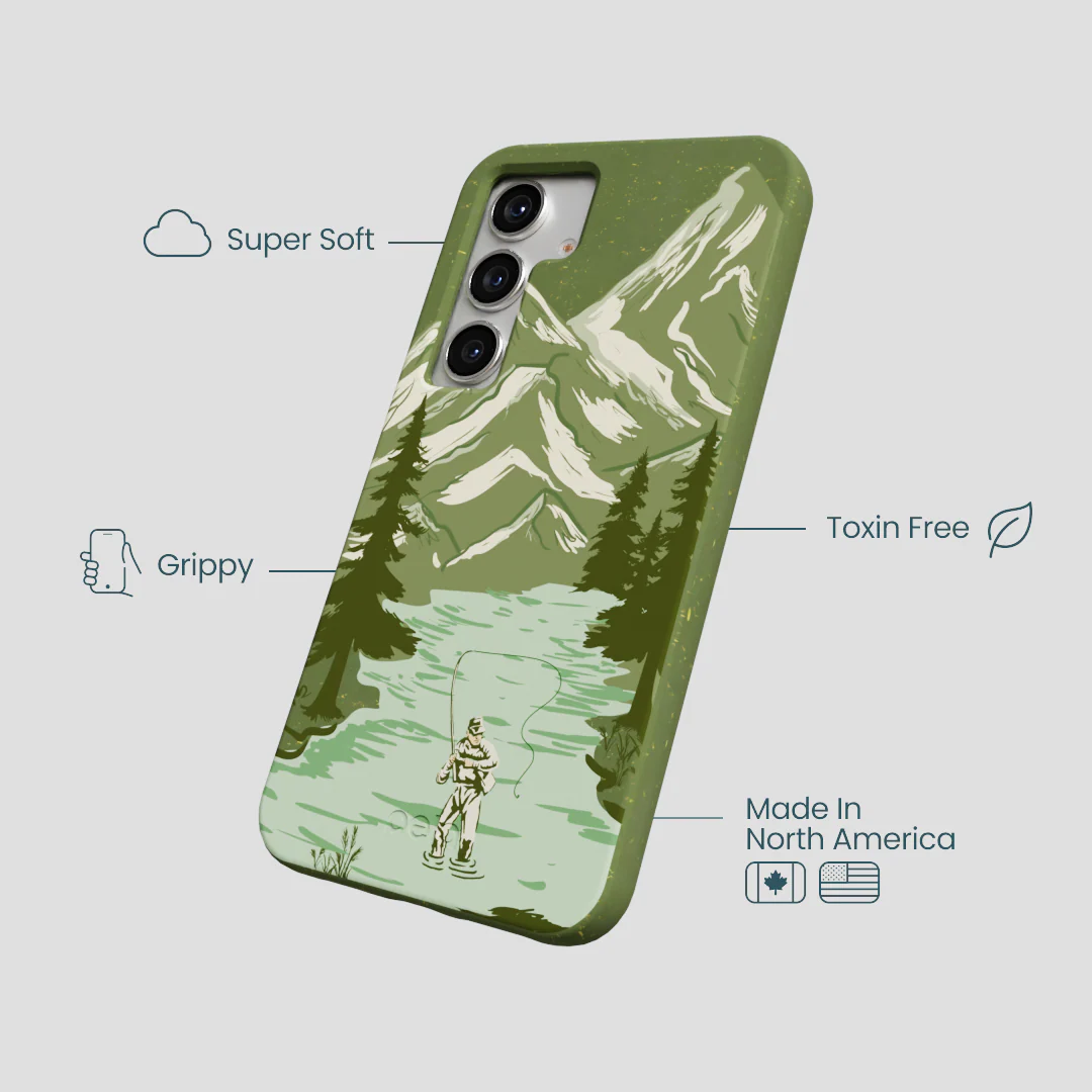 Forest Floor Morning Fishing Samsung Galaxy S25 Case - Image 4