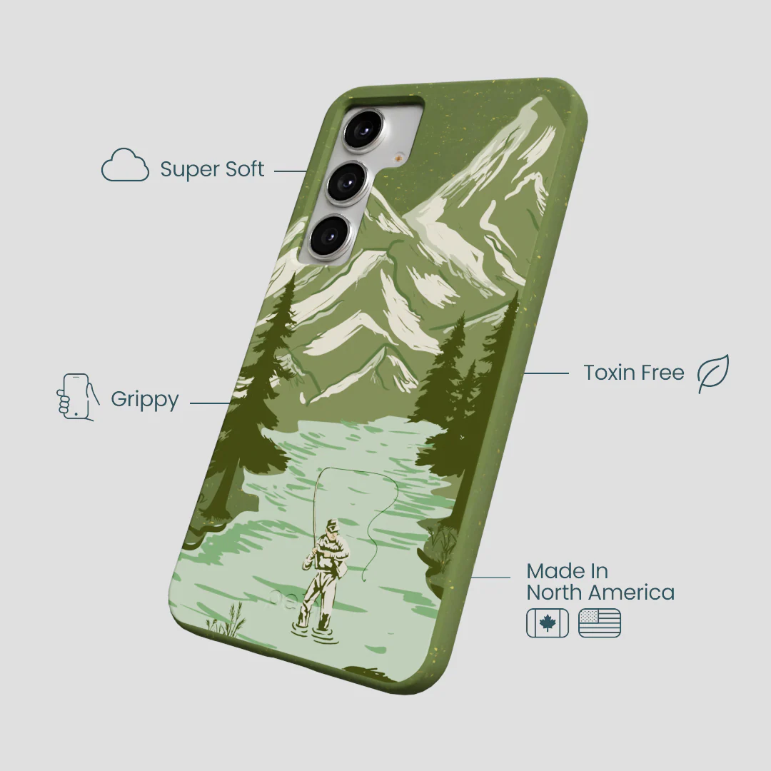 Forest Floor Morning Fishing Samsung Galaxy S25+(Plus) Case - Image 4