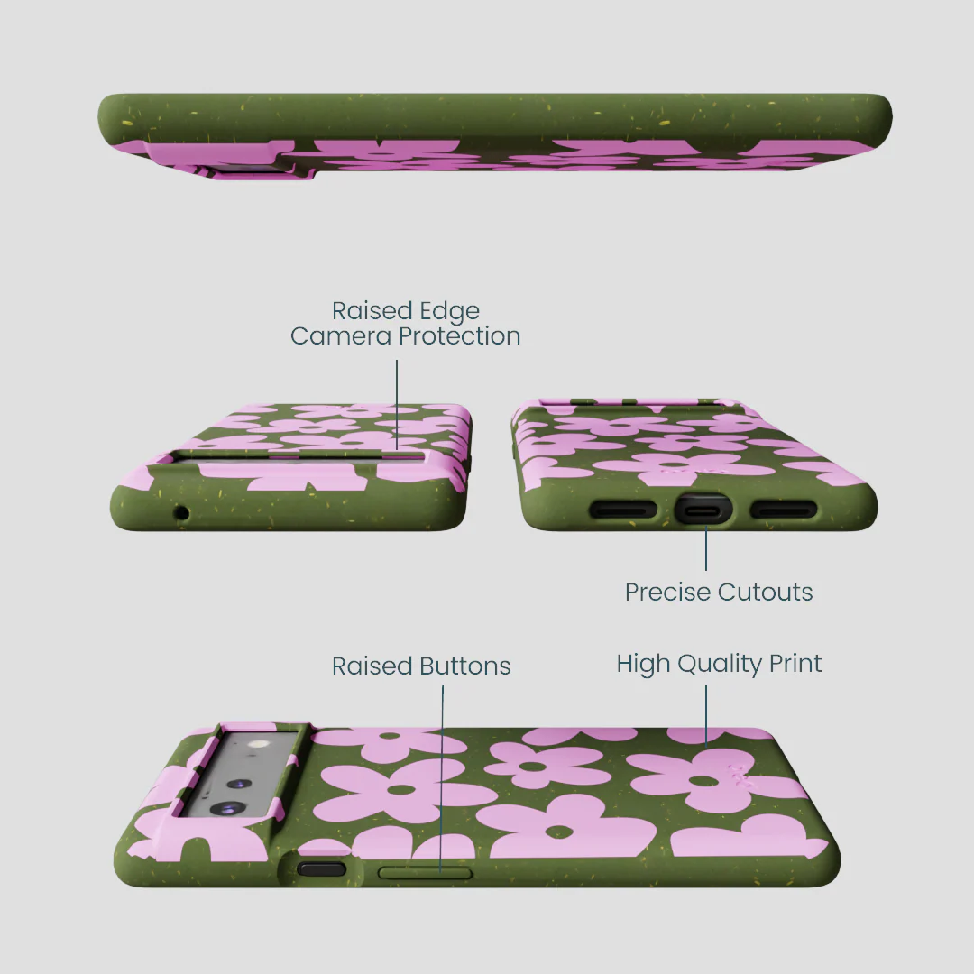 Forest Floor Pink Blooms Google Pixel 6 Case - Image 3