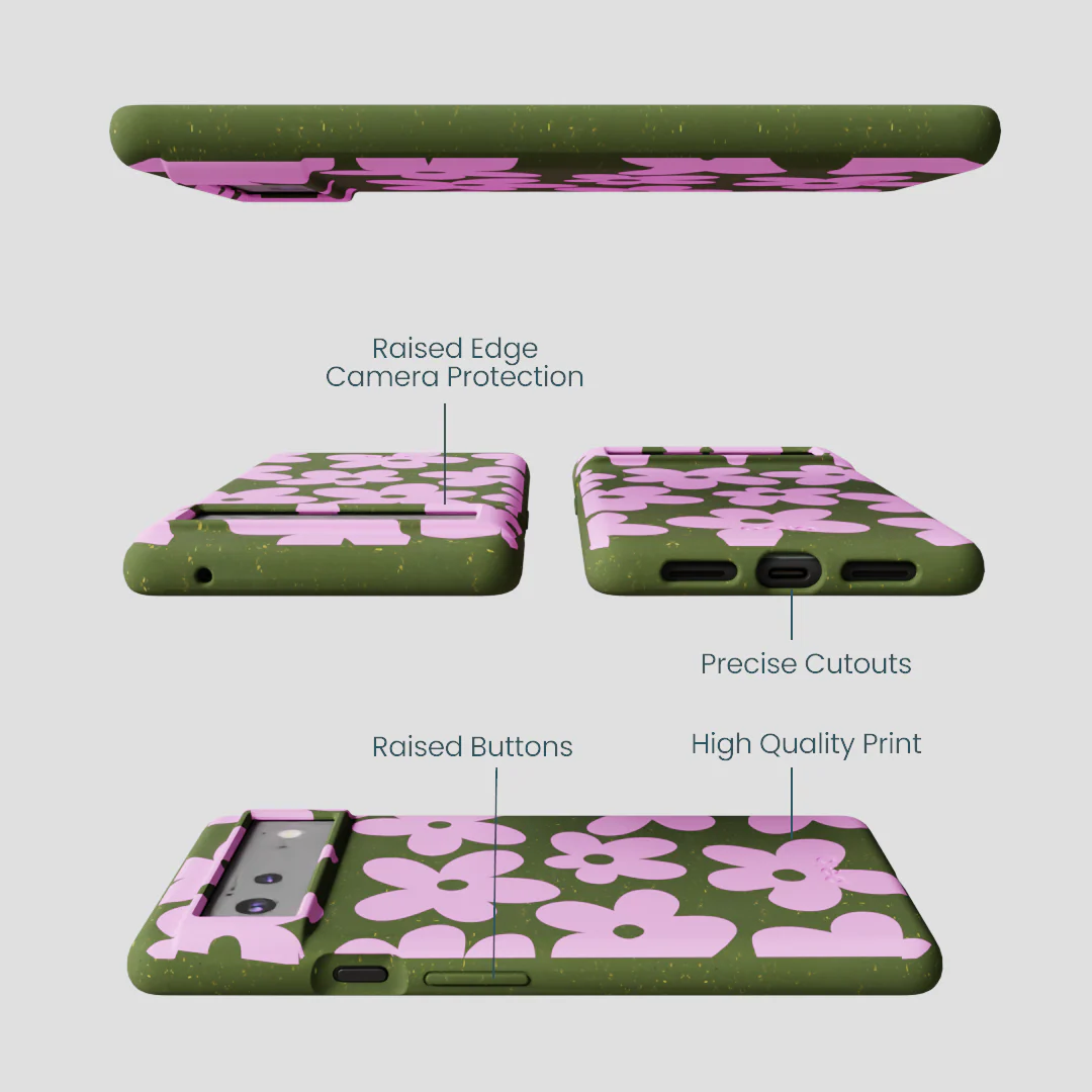 Forest Floor Pink Blooms Google Pixel 6a Case - Image 3