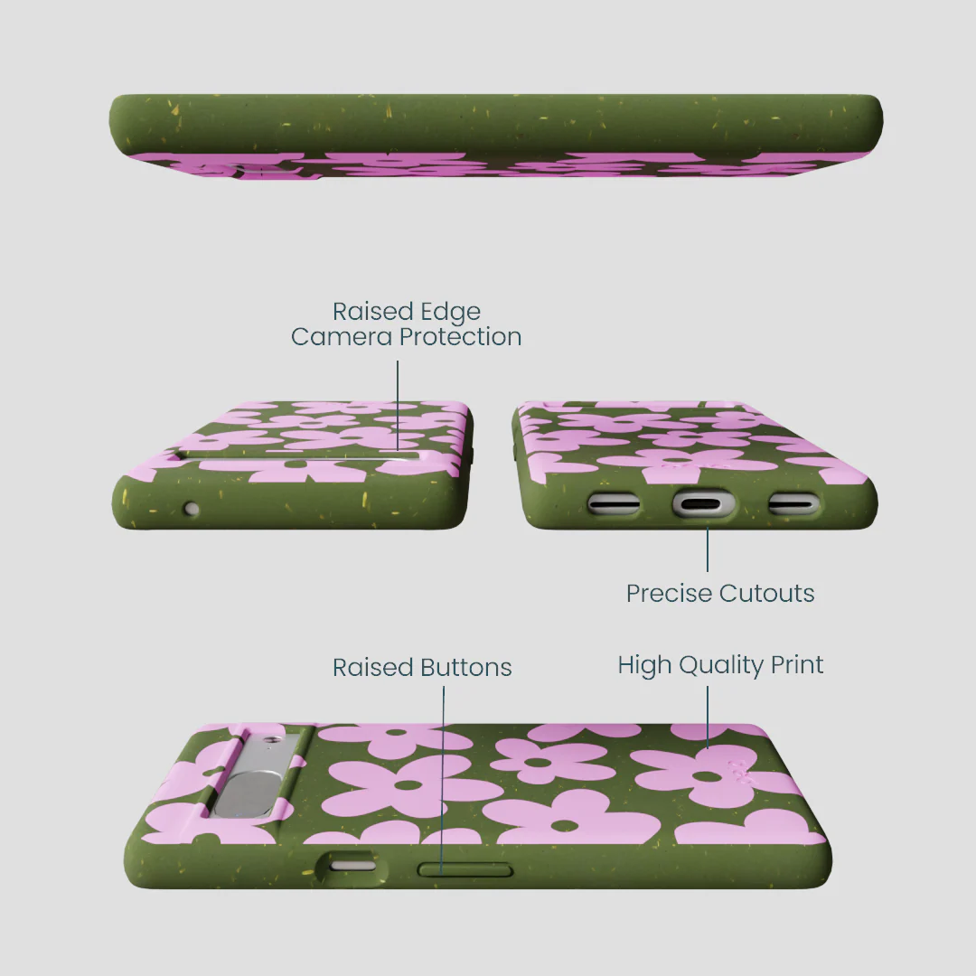 Forest Floor Pink Blooms Google Pixel 7a Case - Image 3