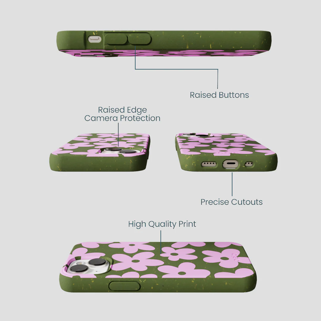 Forest Floor Pink Blooms iPhone 13 Mini Case - Image 3