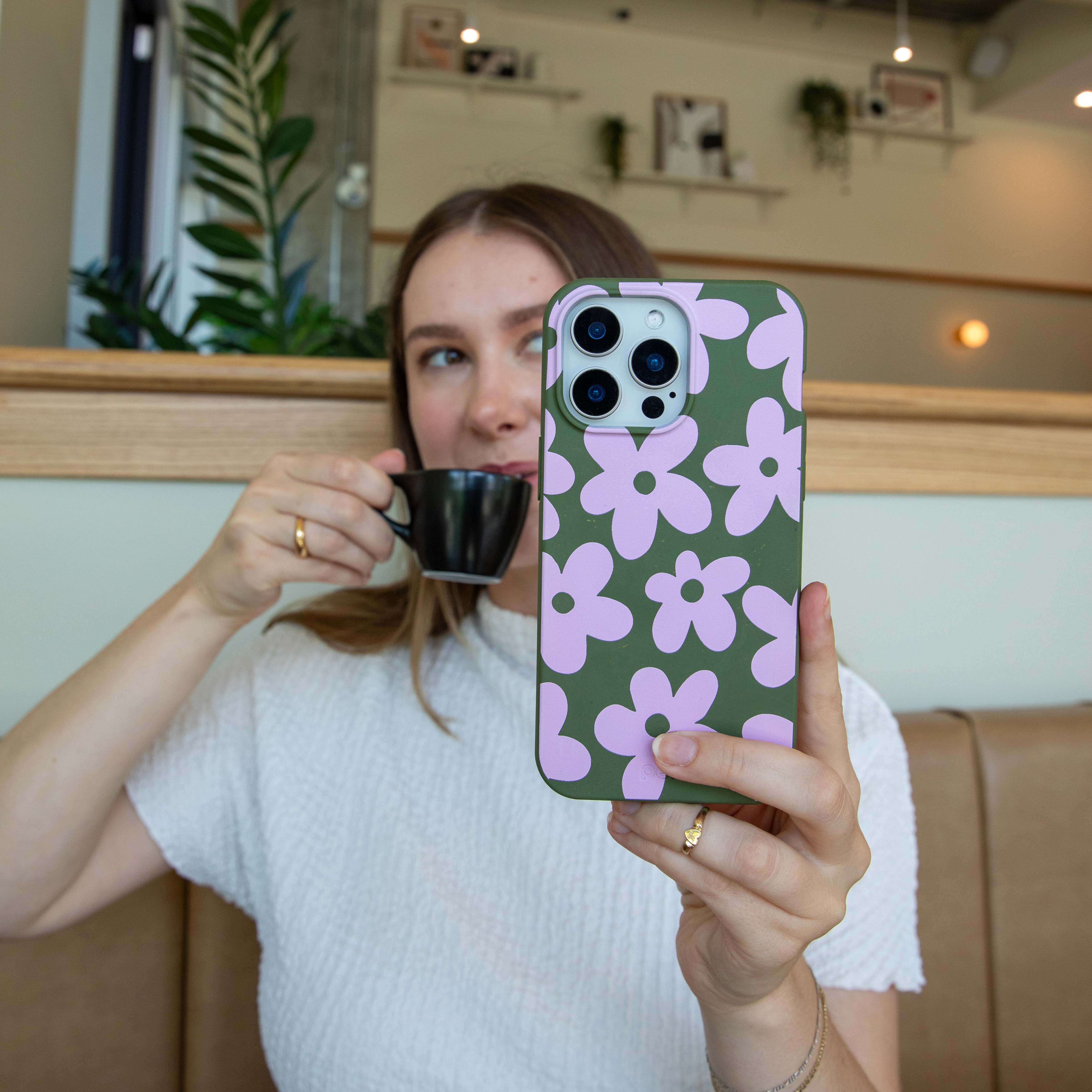 Forest Floor Pink Blooms iPhone 13 Mini Case - Image 9